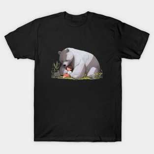Adorable Grizzly Bear Animal Loving Cuddle Embrace Children Kid Tenderness T-Shirt